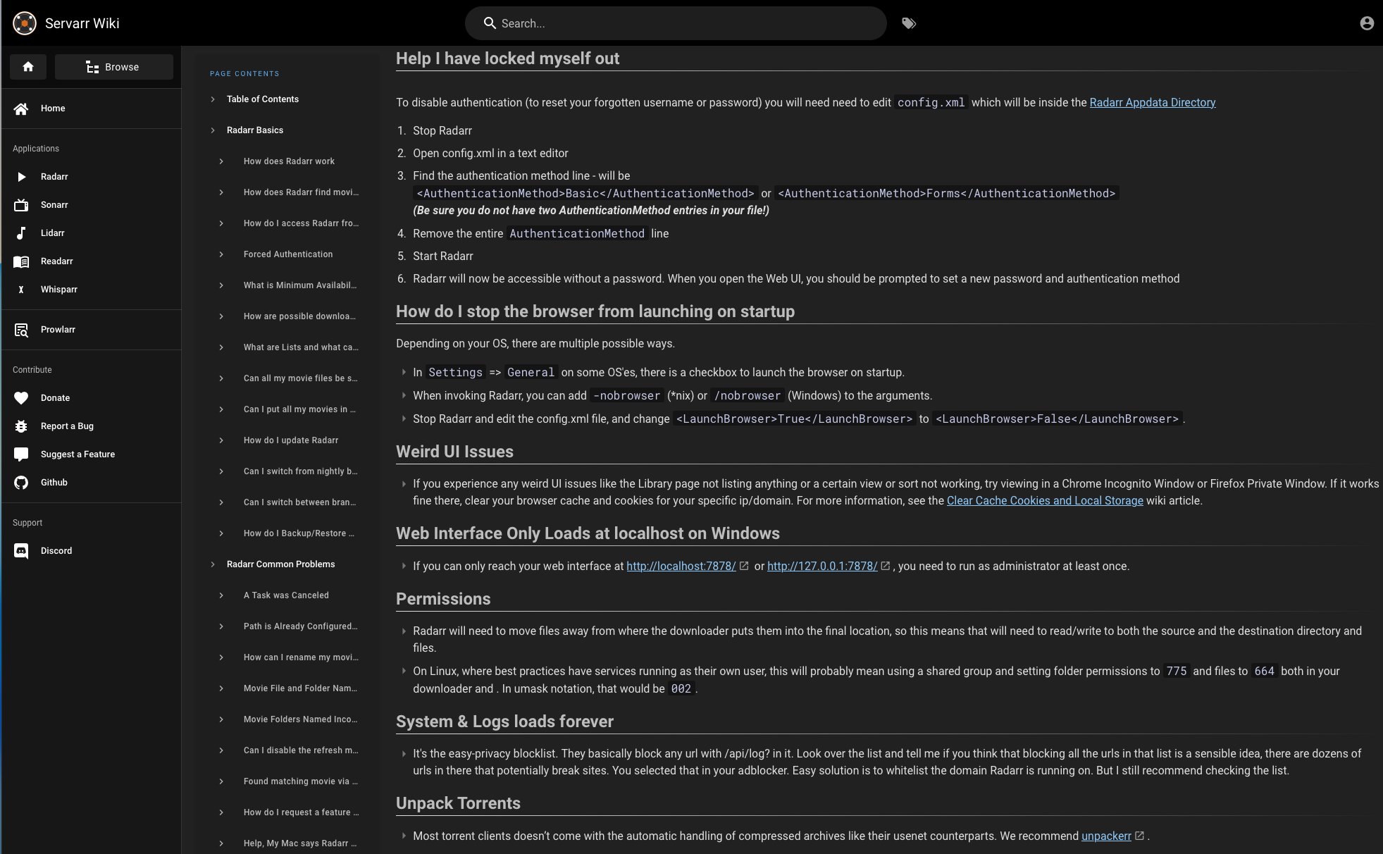Servarr Wiki — Radarr Dokumentation