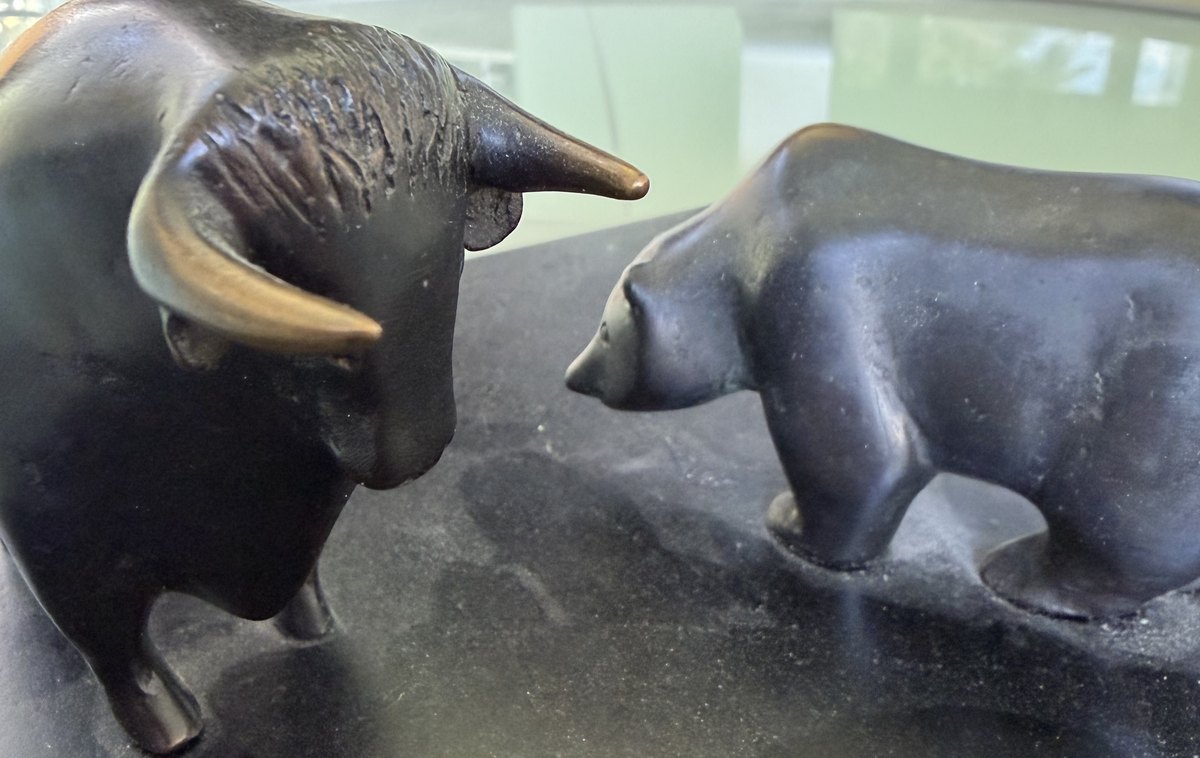 Bulle und Bär, Symbol für die Börse