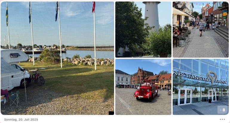 Campingplatz am Meer und Eindrücke aus Kristianstad