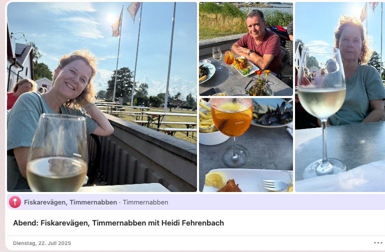 Heidi und Andi beim Abendessen in Timmernabben