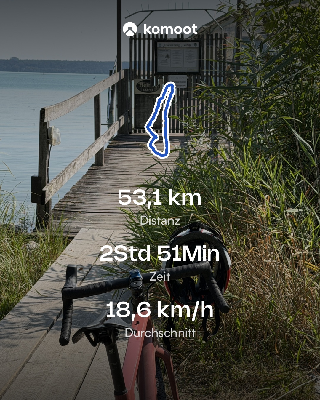 Komoot-Aufzeichnung der Runde um den Starnberger See